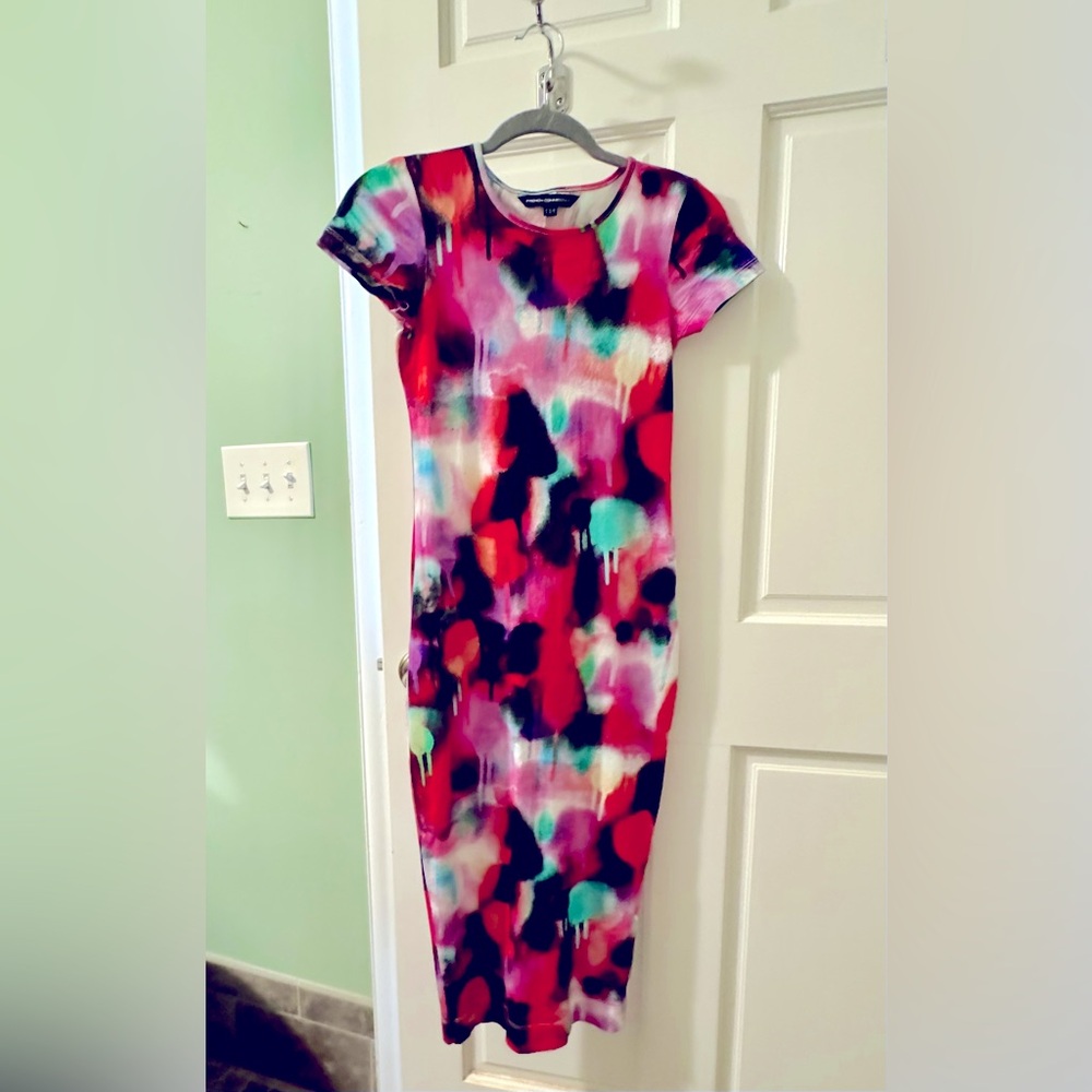 French Connection Spray Paint Bodycon Midi Dress